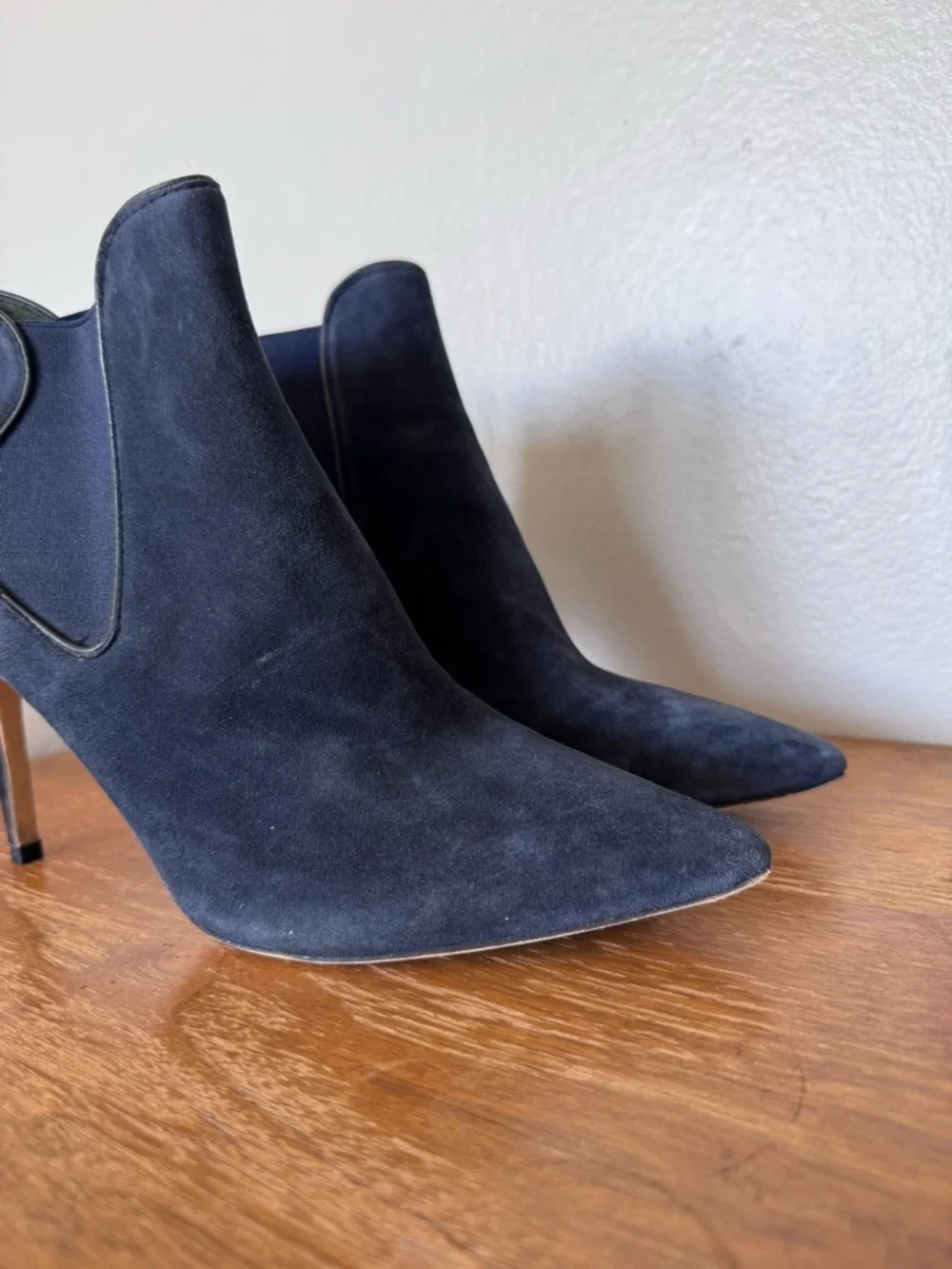 Tory Burch Dorset Blue Suede Booties Size 9